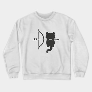 Sagittarius Cat Zodiac Sign (Black and White) Crewneck Sweatshirt